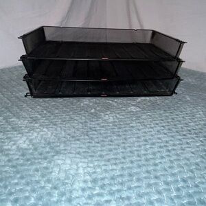 Rubbermaid 3-Tier Black Mesh Desk Organizer